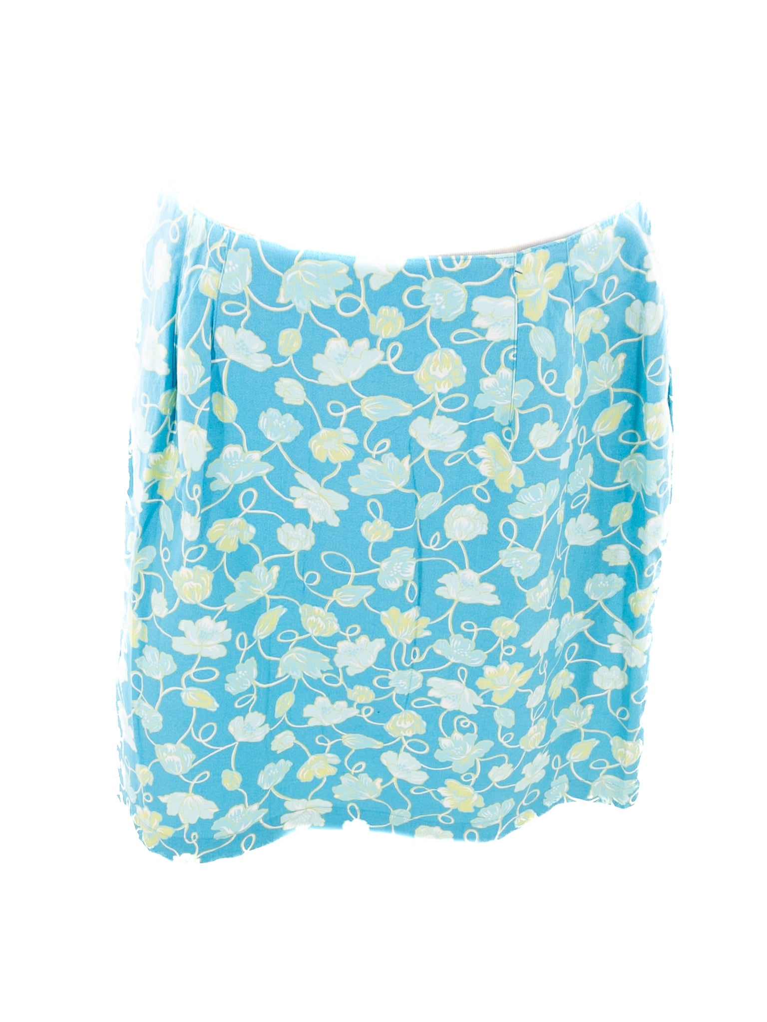 Talbots Aqua Floral Cotton Size 14 Skirt